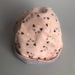 Cappellino jersey gatti - jersey grigio melange - reversibile