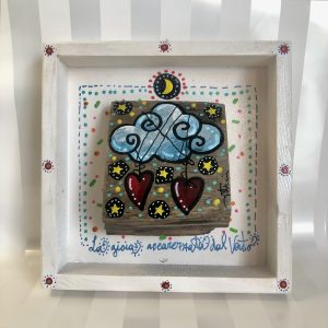 Portato dal mare - due cuori -15 x 15