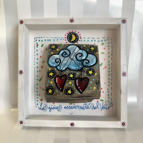 Portato dal mare - due cuori -15 x 15