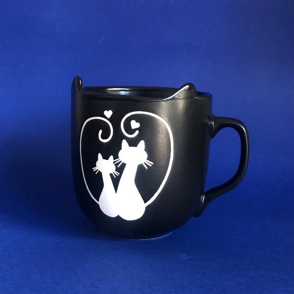 Tazza nera GATTO - 4 disegni - immagine 4