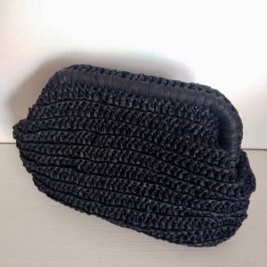 Borsa TRICOT rafia nera