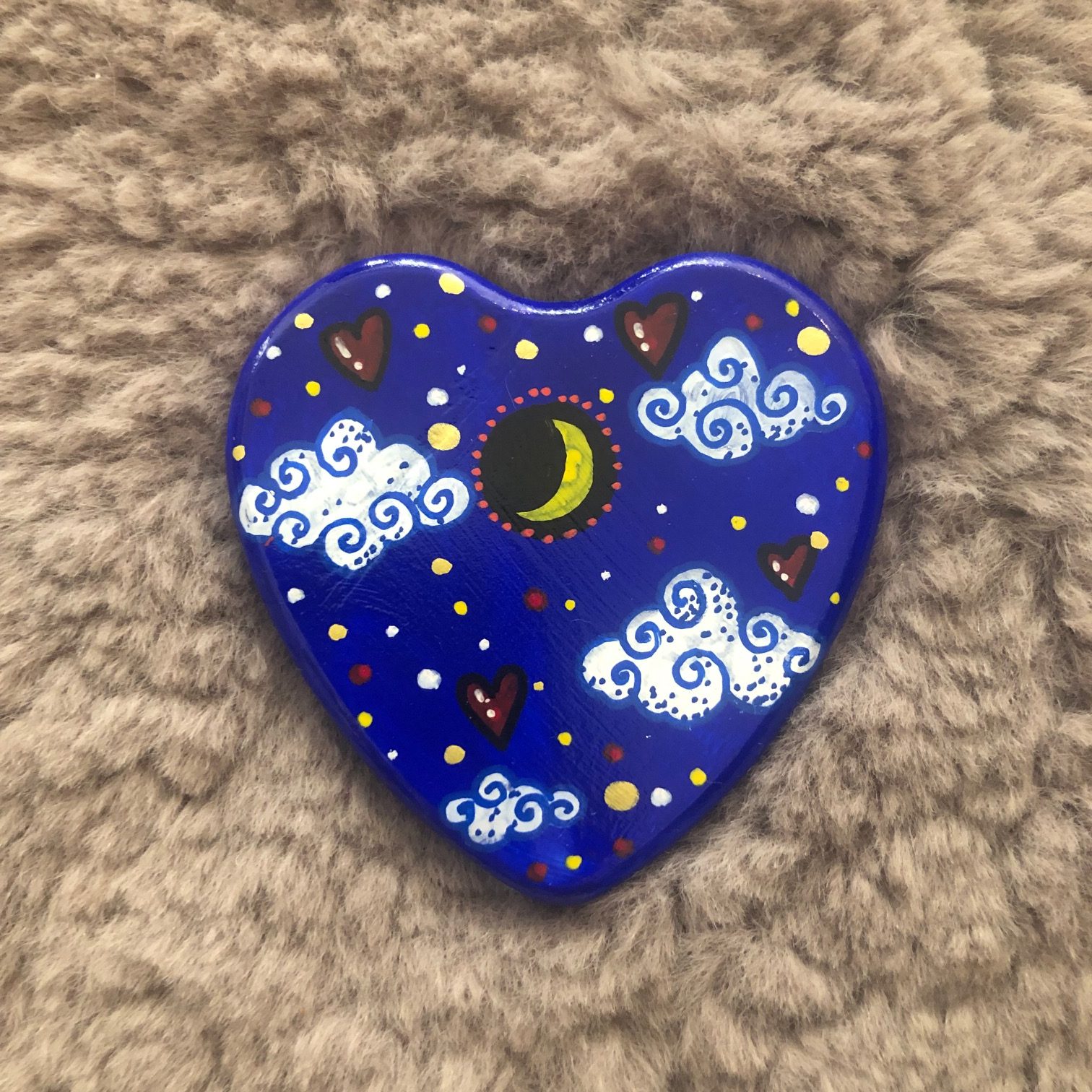 Cuore ceramica calamita BLU