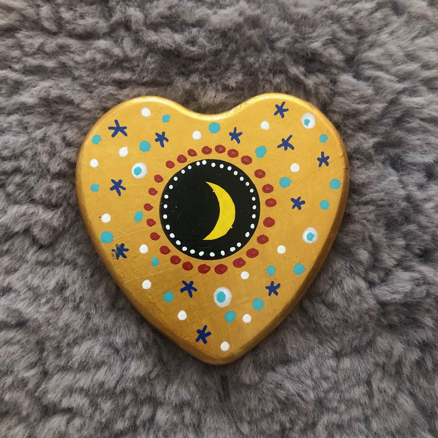 Cuore ceramica calamita GOLD