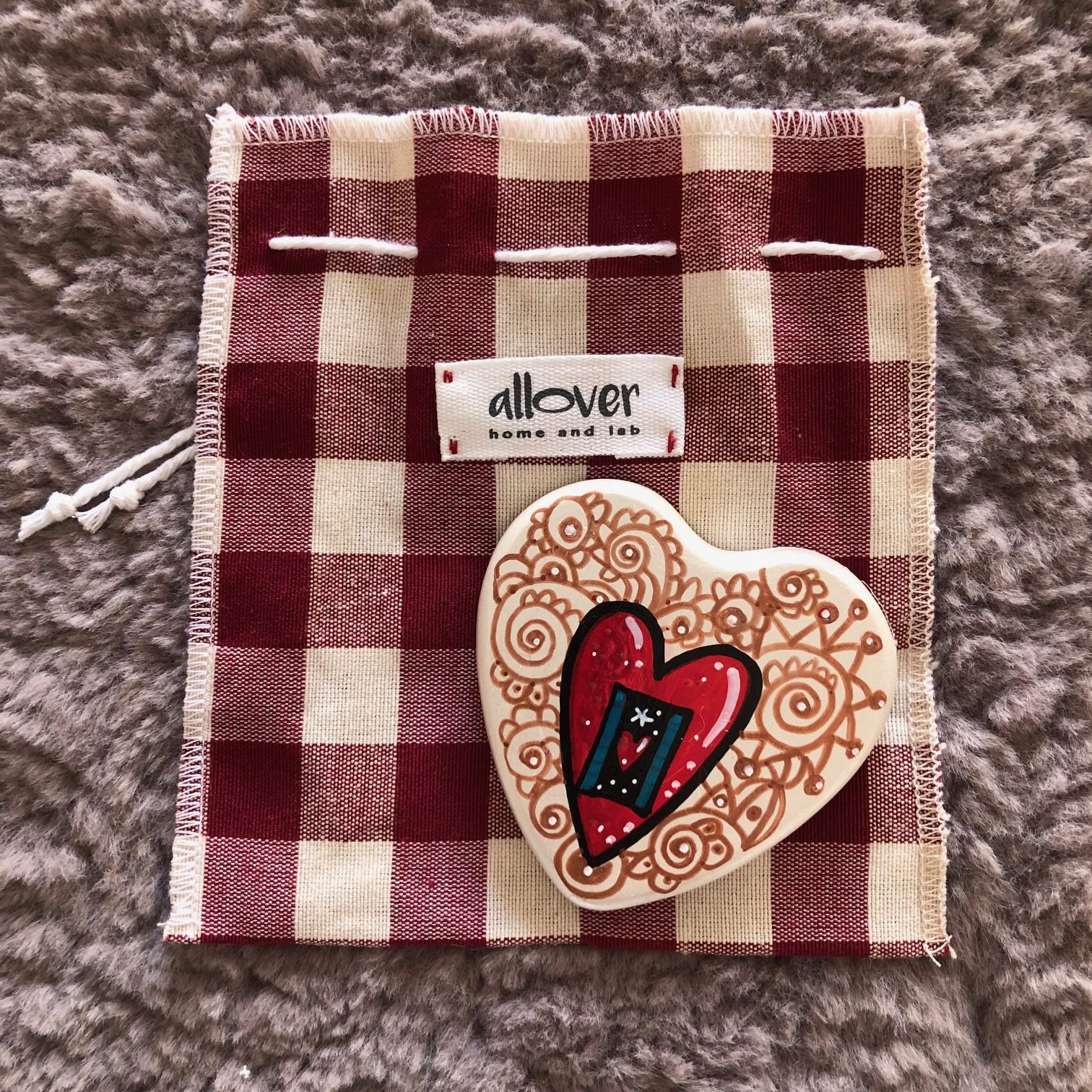 Cuore ceramica calamita white