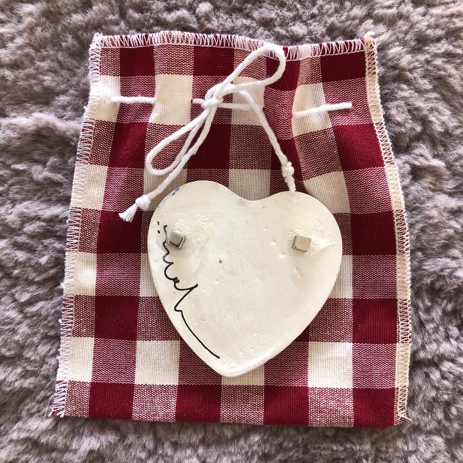 Cuore ceramica calamita white - immagine 3