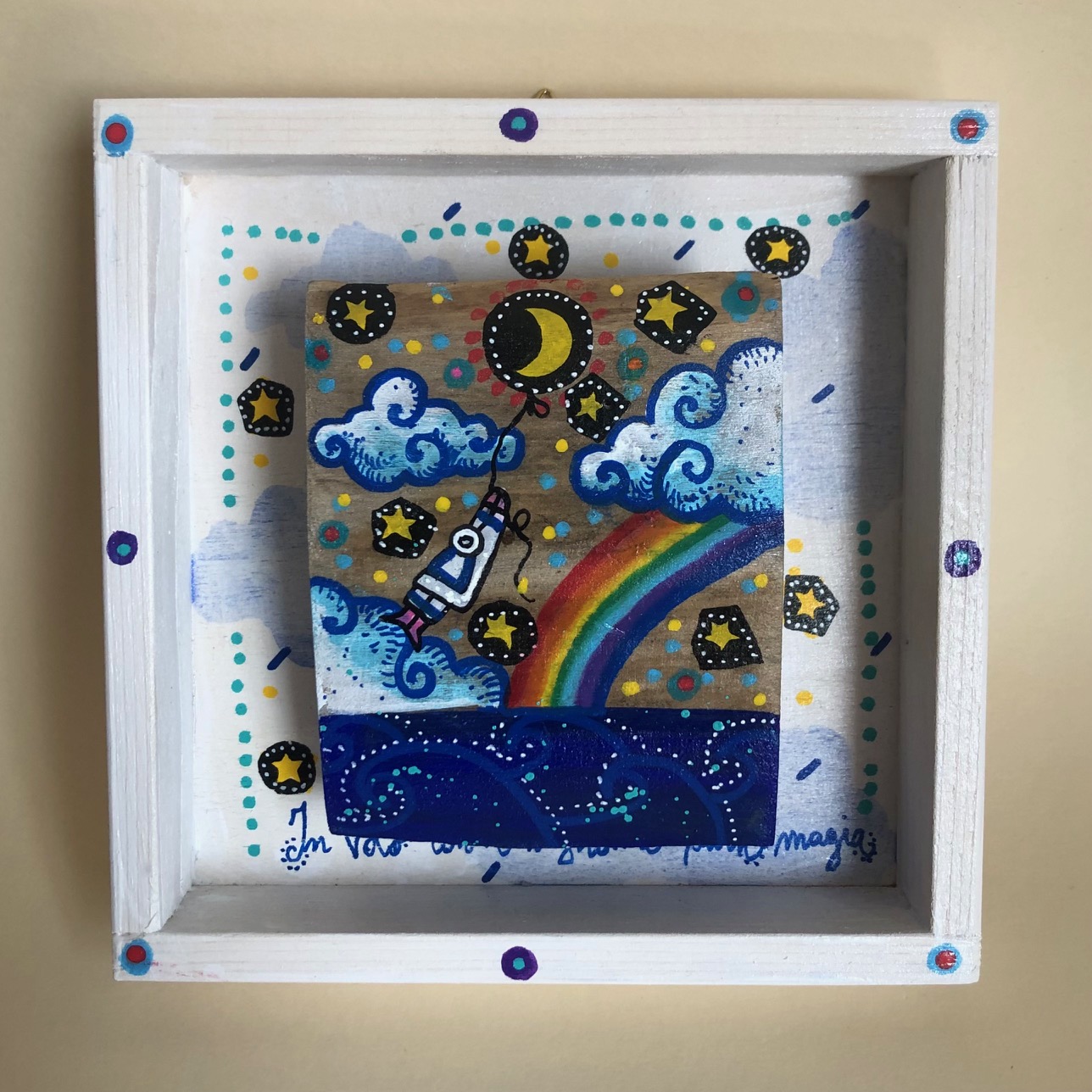 Portato dal mare - nell'arcobaleno -15 x 15